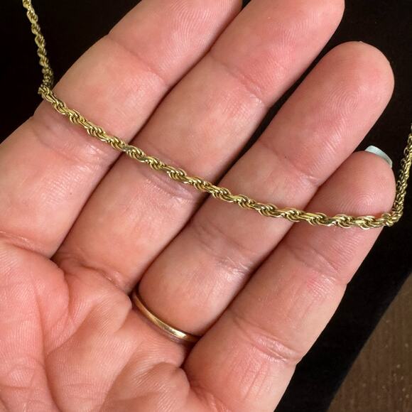 DaneCraft VINTAGE Gold Vermeil Rolled Rope chain necklace - Picture 2 of 6